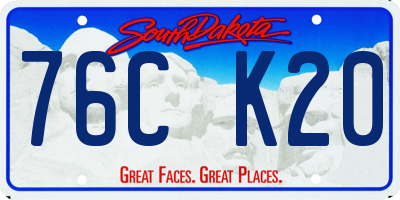 SD license plate 76CK20