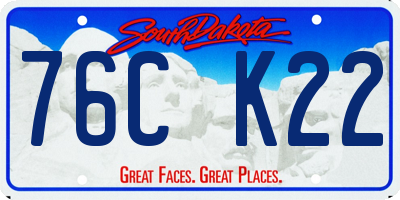 SD license plate 76CK22