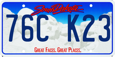 SD license plate 76CK23