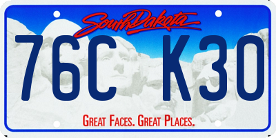 SD license plate 76CK30
