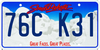 SD license plate 76CK31
