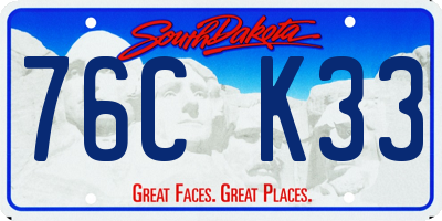 SD license plate 76CK33
