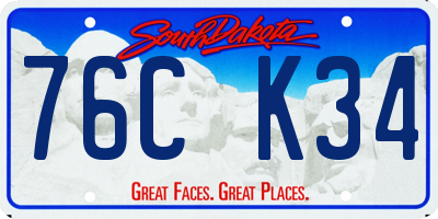 SD license plate 76CK34