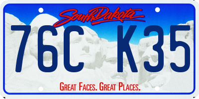 SD license plate 76CK35
