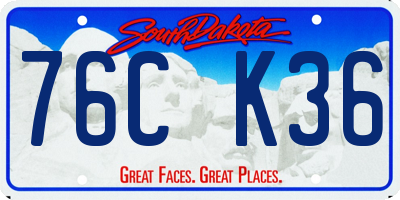 SD license plate 76CK36