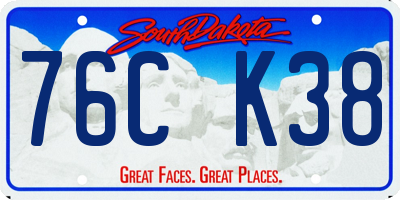 SD license plate 76CK38