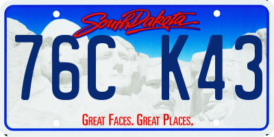SD license plate 76CK43