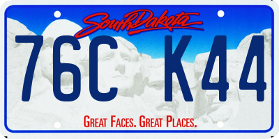 SD license plate 76CK44