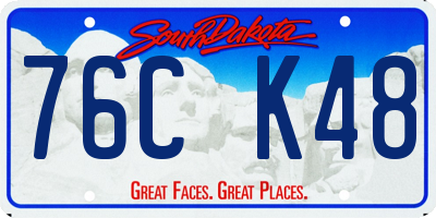 SD license plate 76CK48