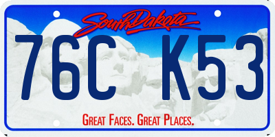 SD license plate 76CK53