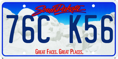 SD license plate 76CK56