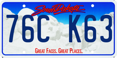 SD license plate 76CK63