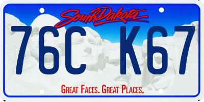 SD license plate 76CK67