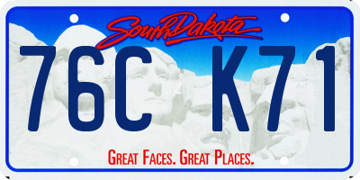 SD license plate 76CK71