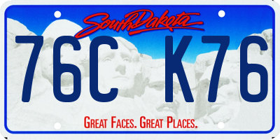 SD license plate 76CK76