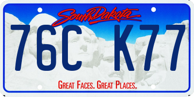 SD license plate 76CK77