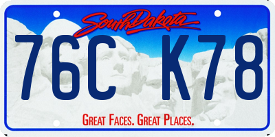 SD license plate 76CK78