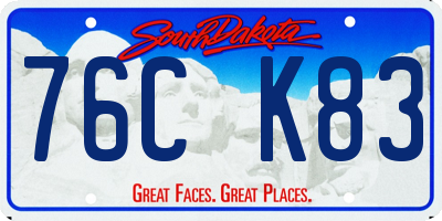 SD license plate 76CK83