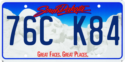 SD license plate 76CK84