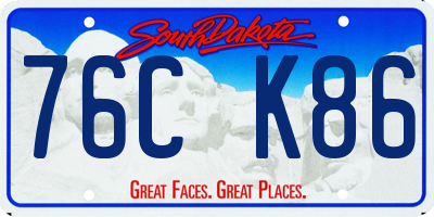 SD license plate 76CK86