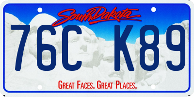 SD license plate 76CK89