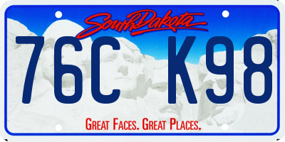 SD license plate 76CK98