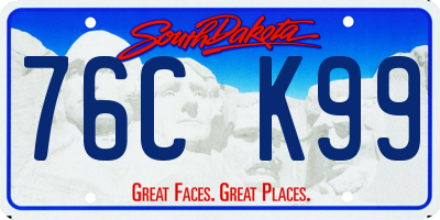 SD license plate 76CK99