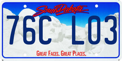 SD license plate 76CL03