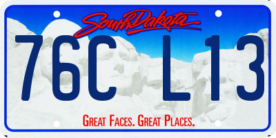 SD license plate 76CL13