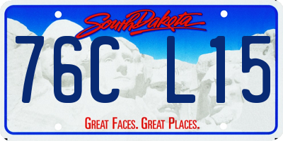 SD license plate 76CL15