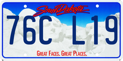 SD license plate 76CL19
