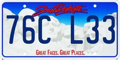 SD license plate 76CL33
