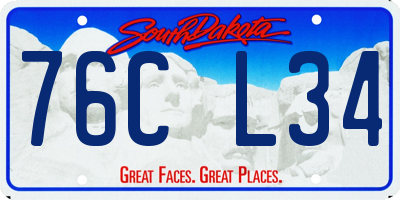 SD license plate 76CL34