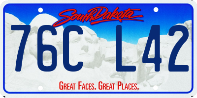 SD license plate 76CL42