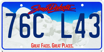 SD license plate 76CL43