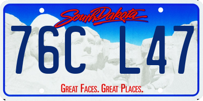 SD license plate 76CL47