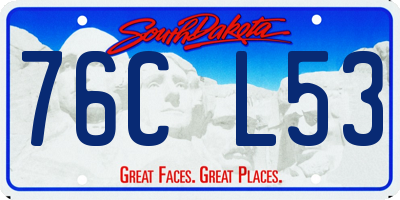 SD license plate 76CL53