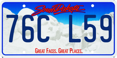 SD license plate 76CL59