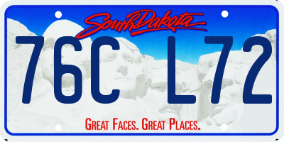 SD license plate 76CL72