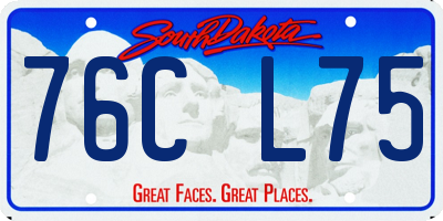 SD license plate 76CL75