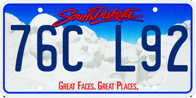 SD license plate 76CL92