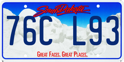 SD license plate 76CL93