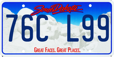 SD license plate 76CL99