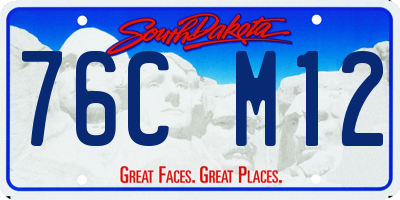 SD license plate 76CM12