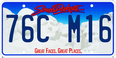 SD license plate 76CM16