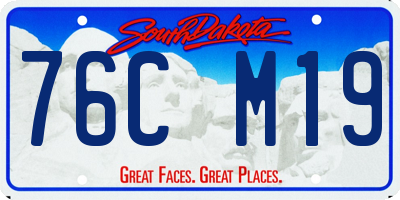 SD license plate 76CM19