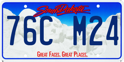 SD license plate 76CM24