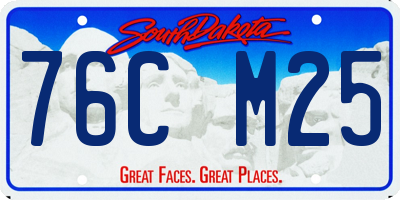 SD license plate 76CM25