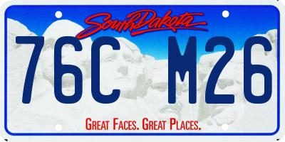 SD license plate 76CM26
