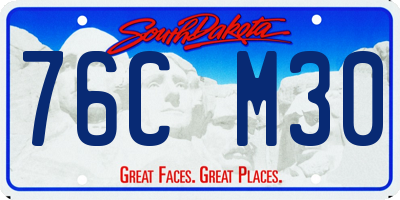 SD license plate 76CM30